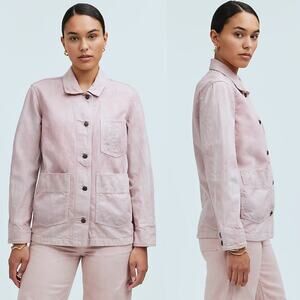 NWOT Madewell‎ x MN Dye Studio Denim Chore Coat Jacket Shaded Pink XS NO906